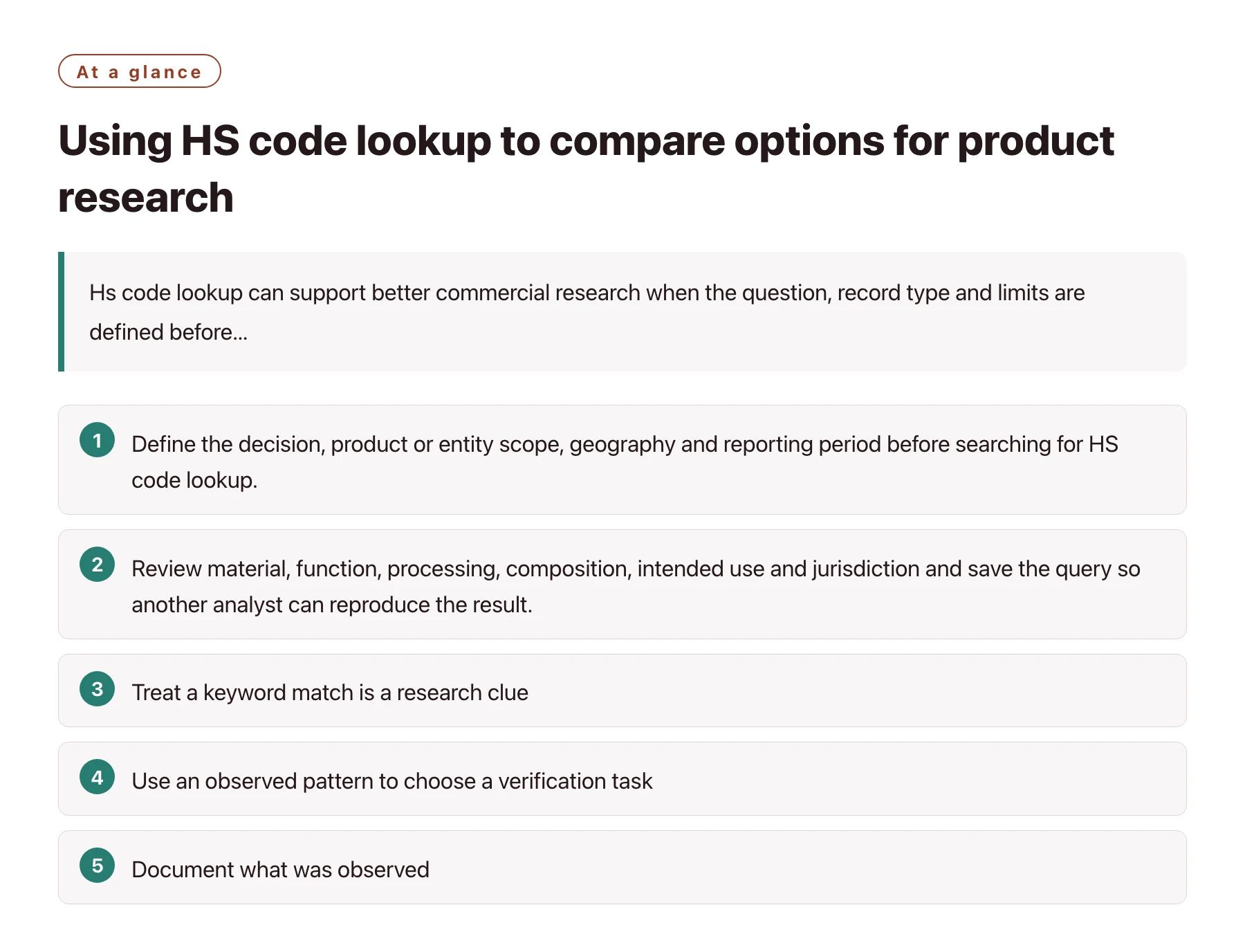 Using HS code lookup to compare options for product research——全文要点速览